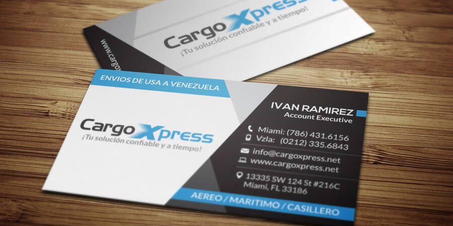 business card samples graphic design miami