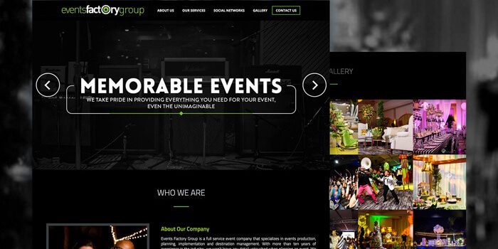 Events Factory Group Web Design by Web Miami