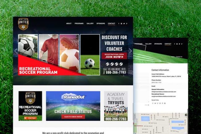 Miami Lakes United Soccer Club Web Design by Web Miami