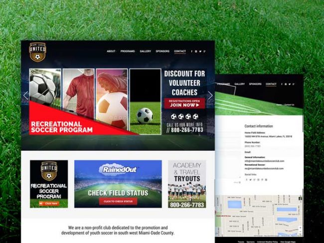 Miami Lakes United Soccer Club Web Design by Web Miami