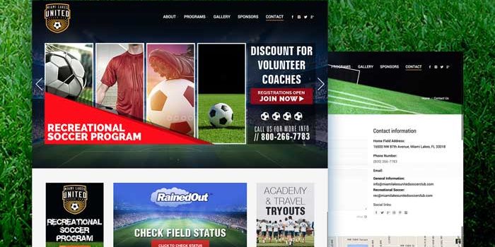 Miami Lakes United Soccer Club Web Design by Web Miami