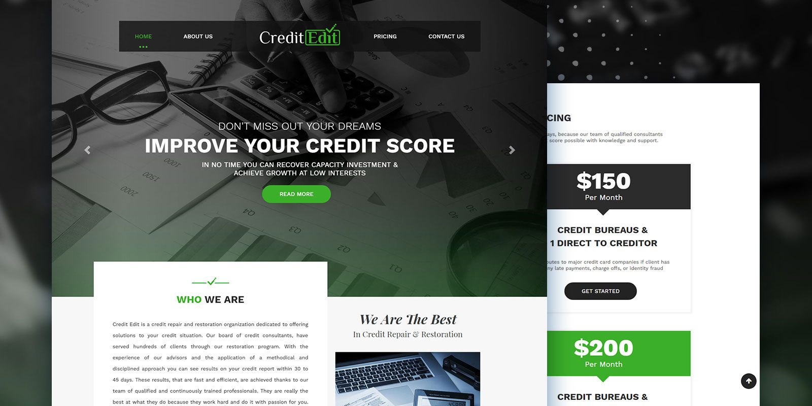 Web Design for Credit Edit
